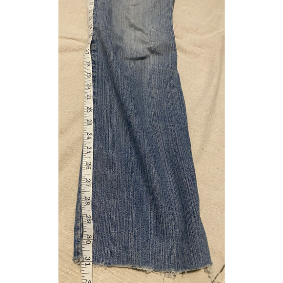 Moch-NY Jeans Womens 29x31 Light Acid Wash Raw Hem Button Up Cowgirl 90s Jeans - Picture 13 of 15